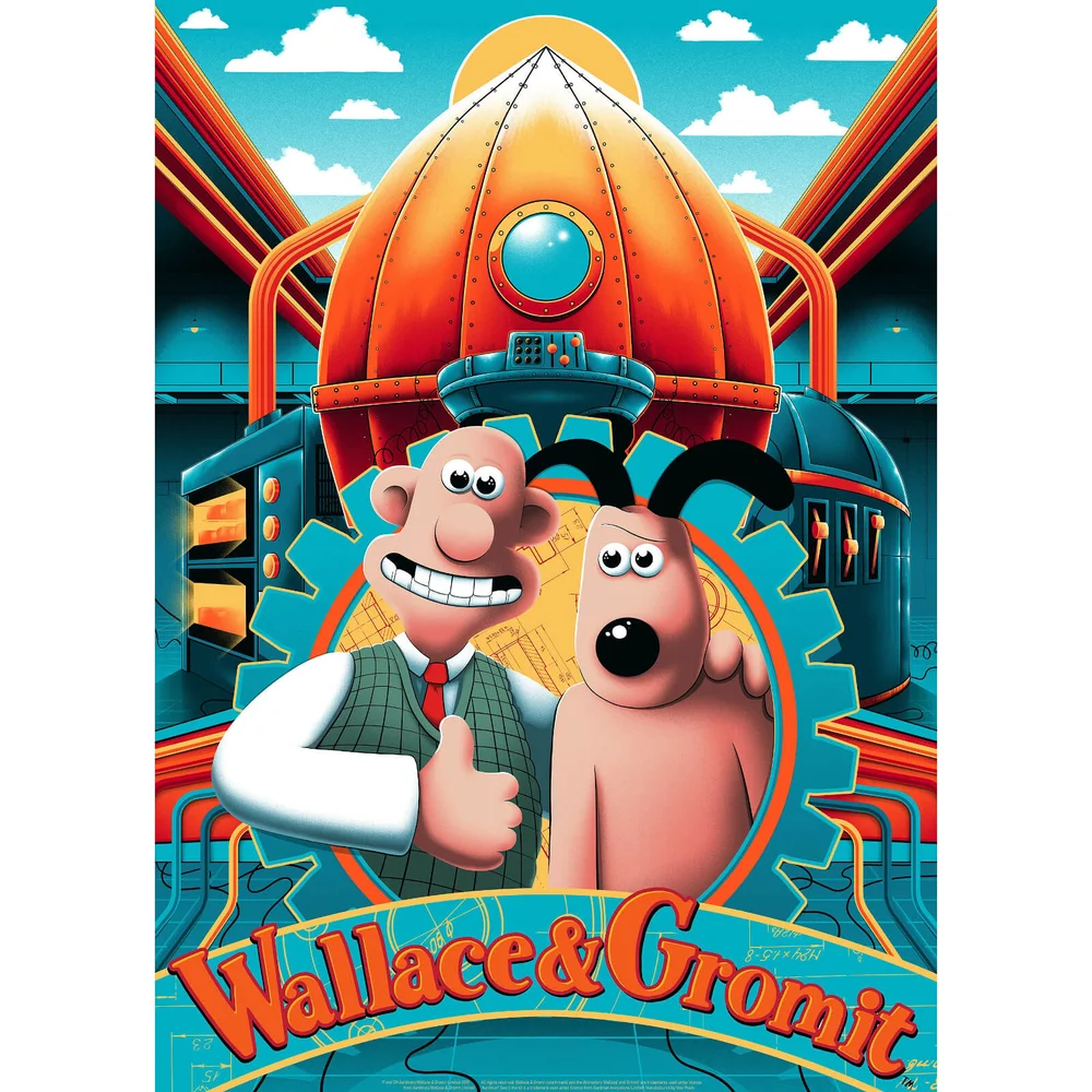 Wallace en Gromit Litho door Arno Kiss Afbeelding 1