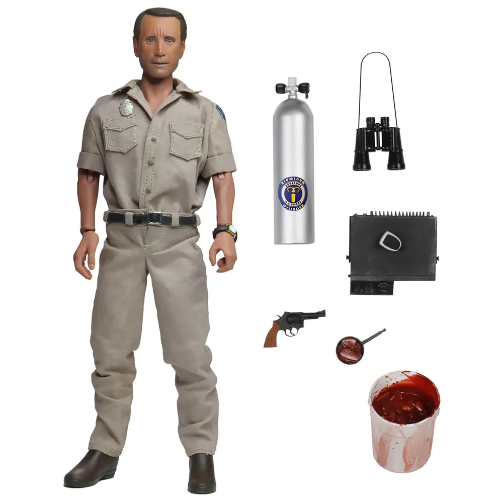 NECA Jaws Chief Martin Brody 8 Inch Clothed Action Figure Afbeelding 1