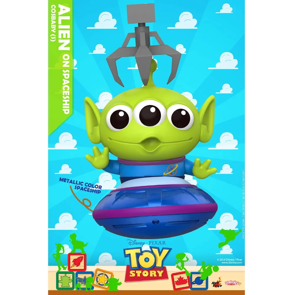 Hot Toys Toy Story Cosbaby Alien on Spaceship - Size S (Metallic Version) Afbeelding 1