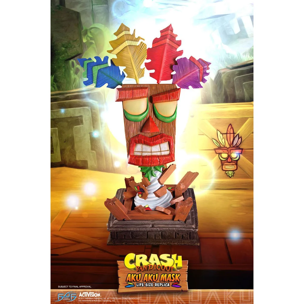 Eerste 4 Cijfers Crash Bandicoot Aku Aku Masker Levensgroot Harsbeeldje Afbeelding 1