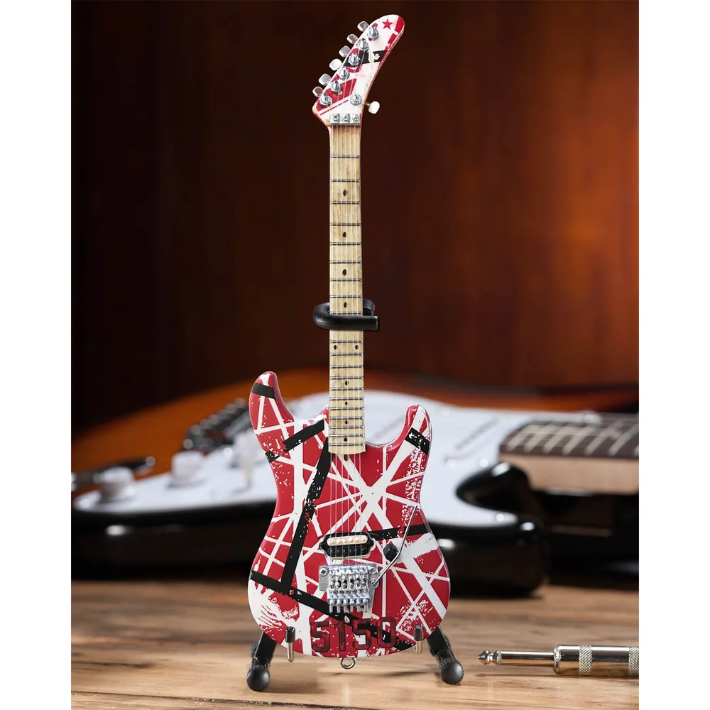 Axe Heaven Van Halen EVH Striped 5150 Miniature Guitar Replica Afbeelding 1
