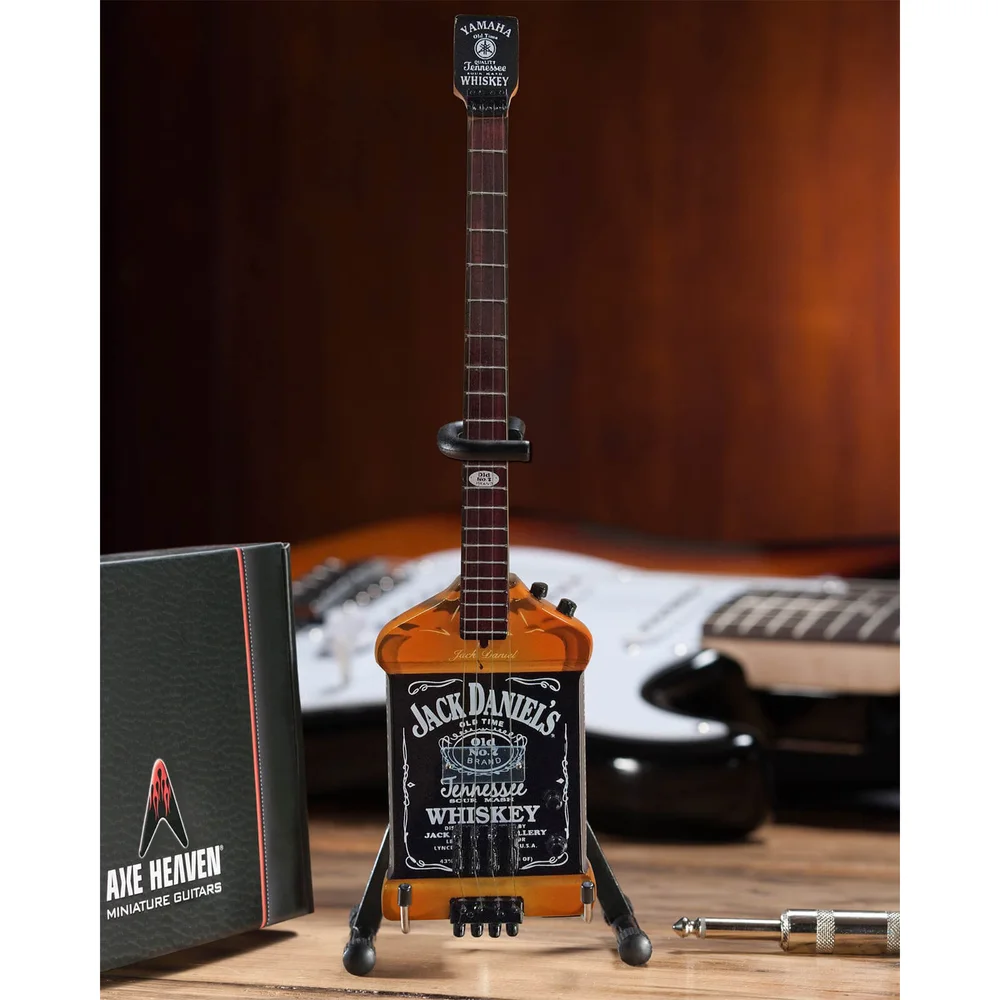 Axe Heaven Van Halen Michael Anthony Jack Daniel's Miniatuur Basgitaar Replica Afbeelding 1