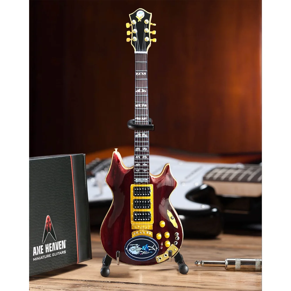 Axe Heaven Grateful Dead Jerry Garcia Rosebud Miniature Guitar Replica Afbeelding 1