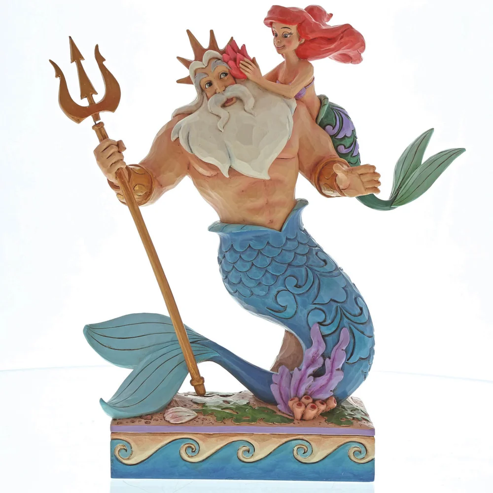 Enesco Disney Traditions Papa's Kleine Prinses - Ariël en Triton Beeldje 25 cm Afbeelding 1
