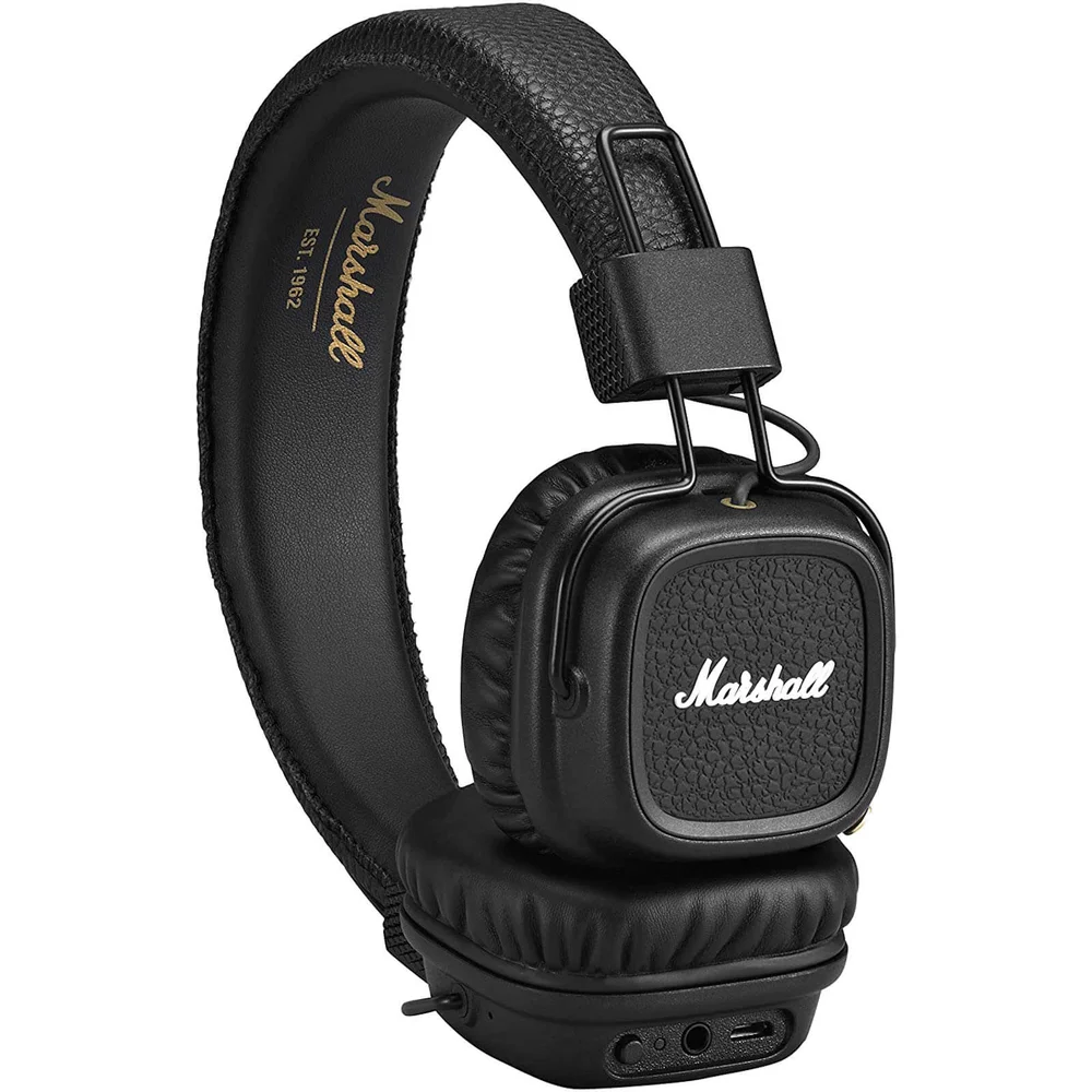 Marshall Major 2 Bluetooth Black On-Ear Headphones Afbeelding 1