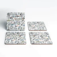 Friends Pattern Square Coaster Set