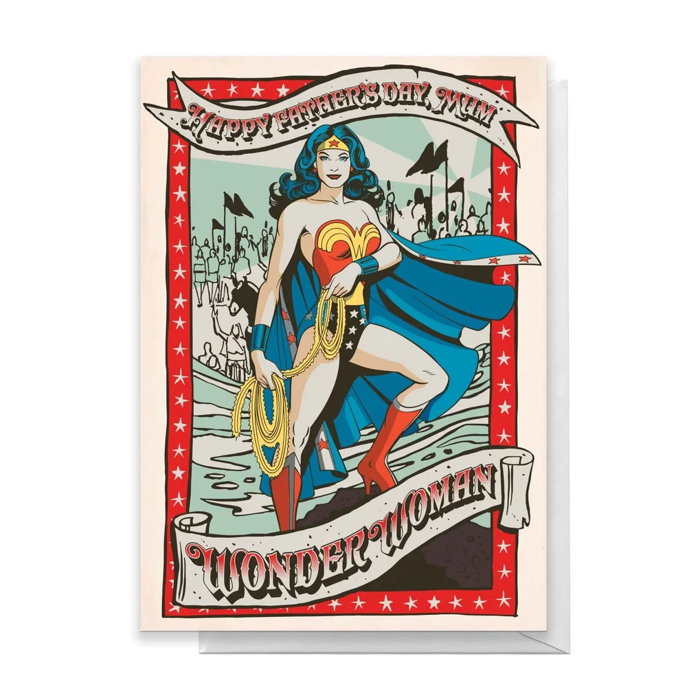 Wonder Woman Happy Father's Day To My Mum Greetings Card - Standard Card Afbeelding 1