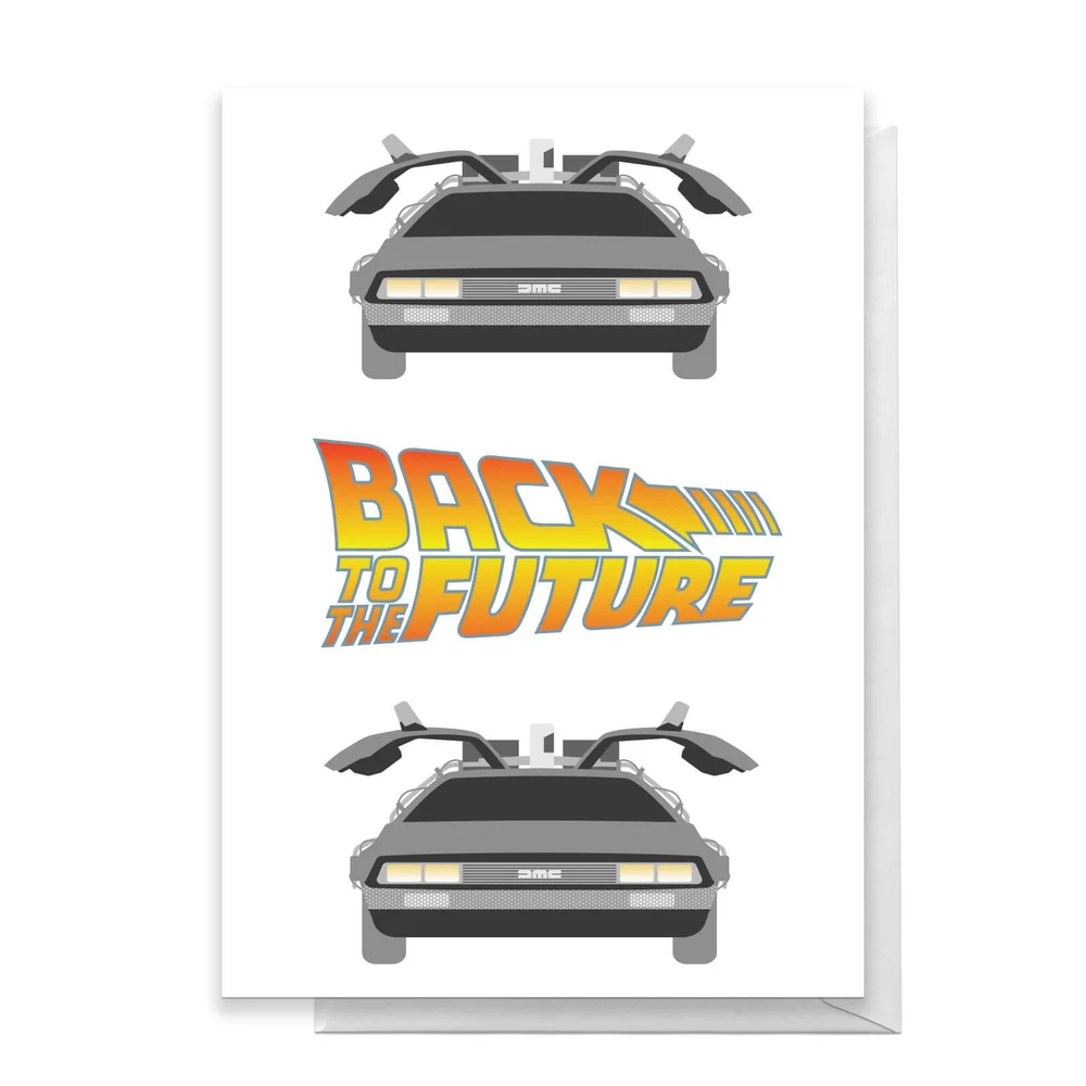Back To The Future DeLorean Greetings Card - Standard Card Afbeelding 1