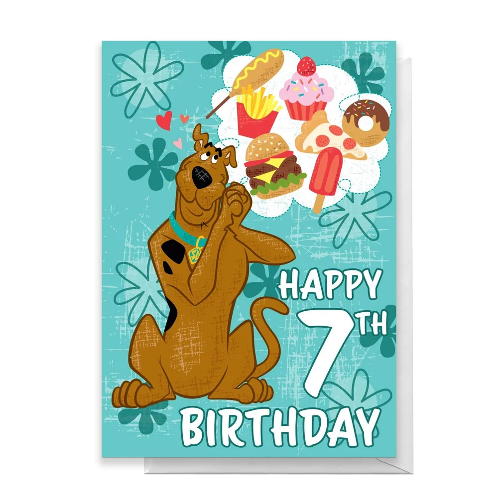 Scooby Doo 7th Birthday Greetings Card - Standard Card Afbeelding 1