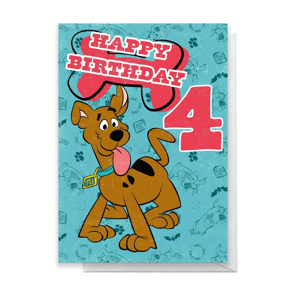 Scooby Doo 4th Birthday Greetings Card - Standard Card Afbeelding 1