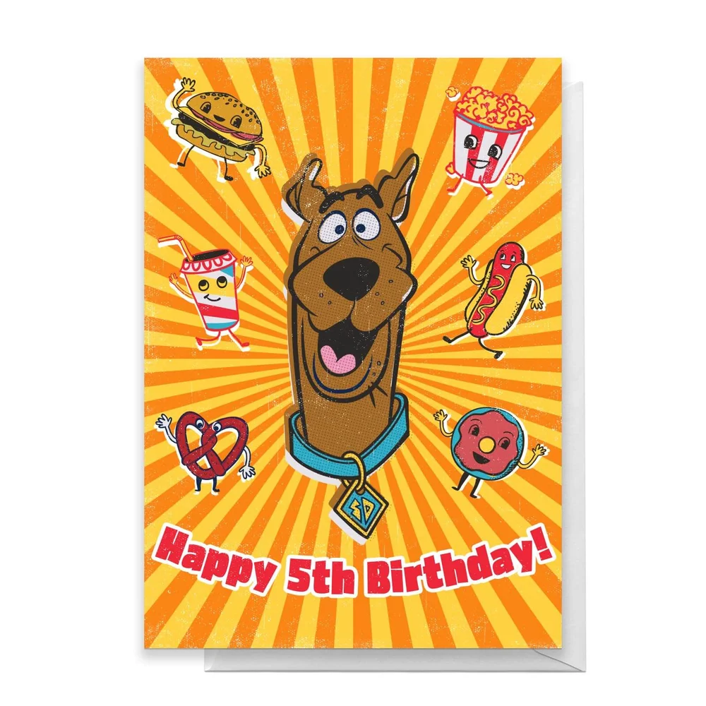 Scooby Doo 5th Birthday Greetings Card - Standard Card Afbeelding 1