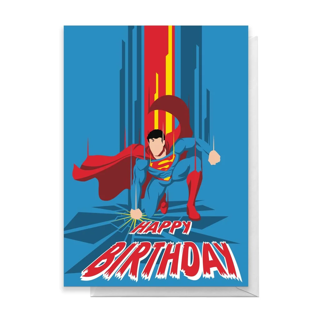 Superman Happy Birthday Greetings Card - Standard Card Afbeelding 1