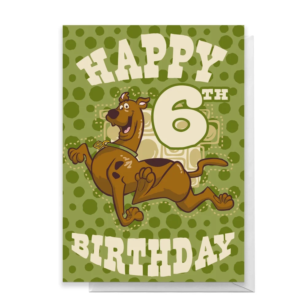 Scooby Doo 6th Birthday Greetings Card - Standard Card Afbeelding 1