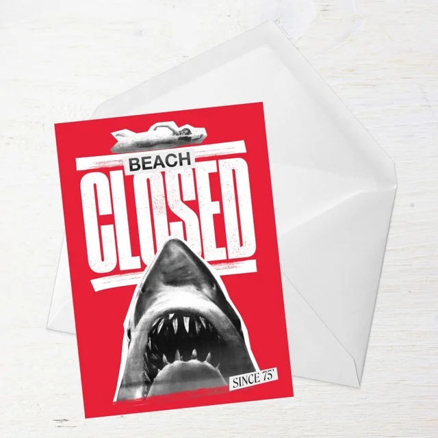 Jaws Beach Closed Greetings Card
