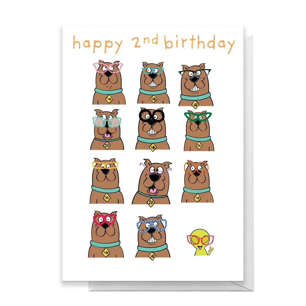 Scooby Doo 2nd Birthday Greetings Card - Standard Card Afbeelding 1