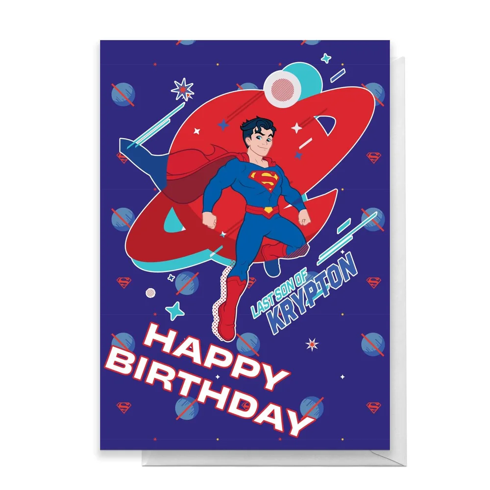 Superman Krypton Happy Birthday Greetings Card - Standard Card Afbeelding 1