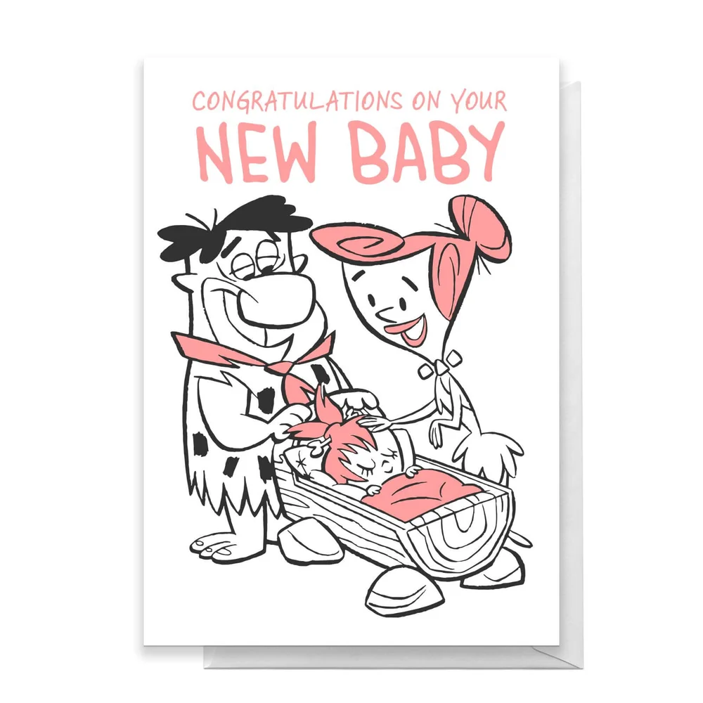 Flintstones New Baby Girl Greetings Card - Standard Card Afbeelding 1