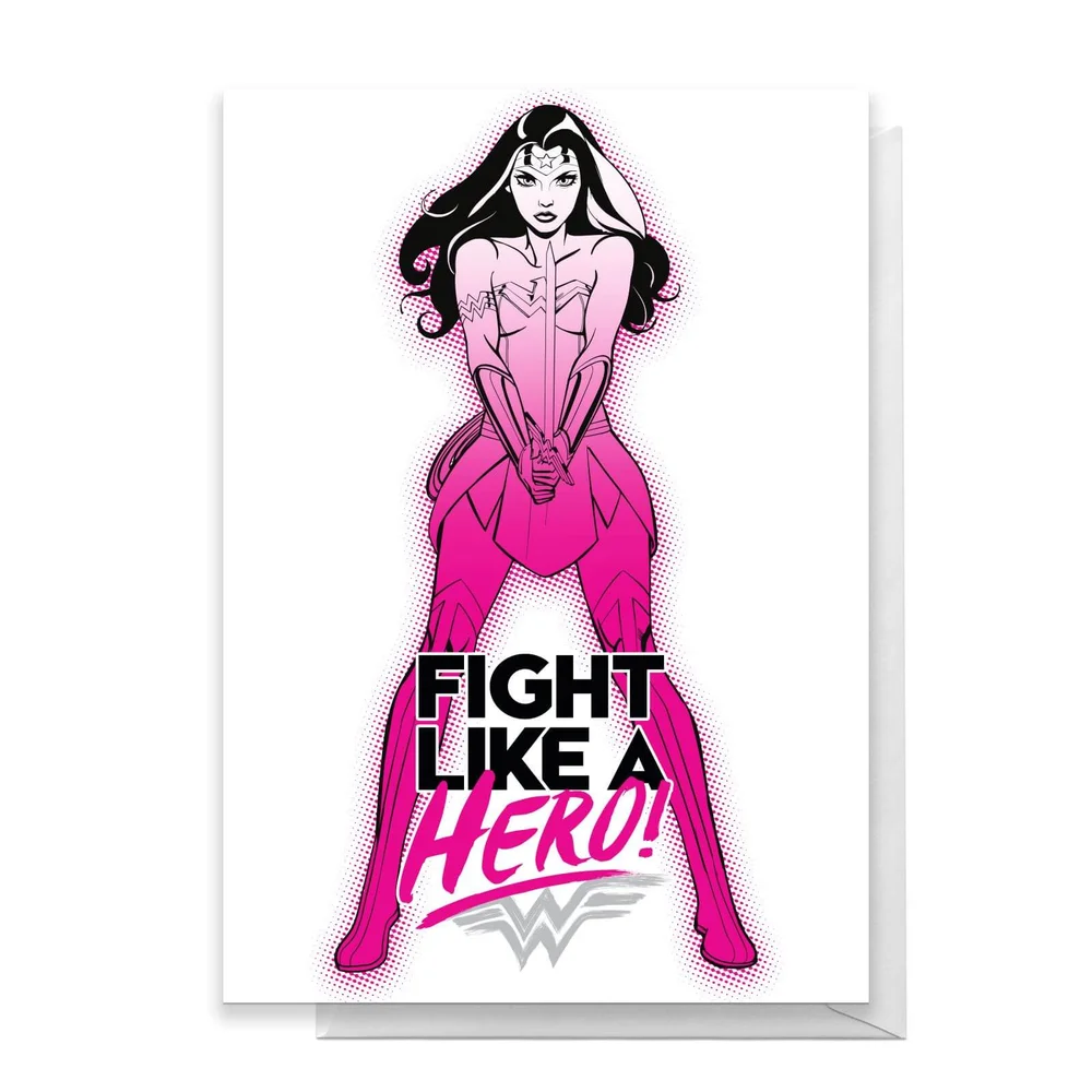 Wonder Woman Get Well Fight Like A Hero Greetings Card - Standard Card Afbeelding 1