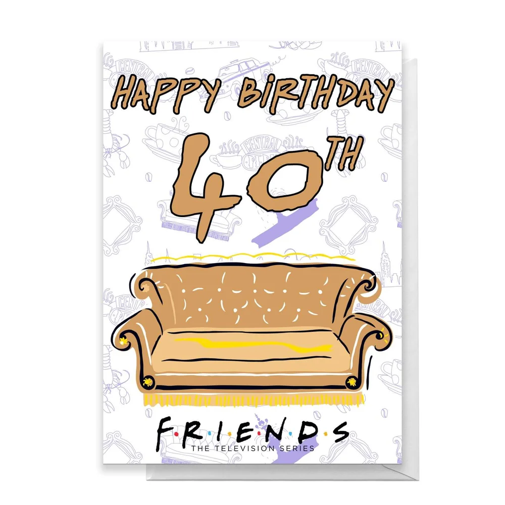 Friends Birthday 40th Greetings Card - Standard Card Afbeelding 1