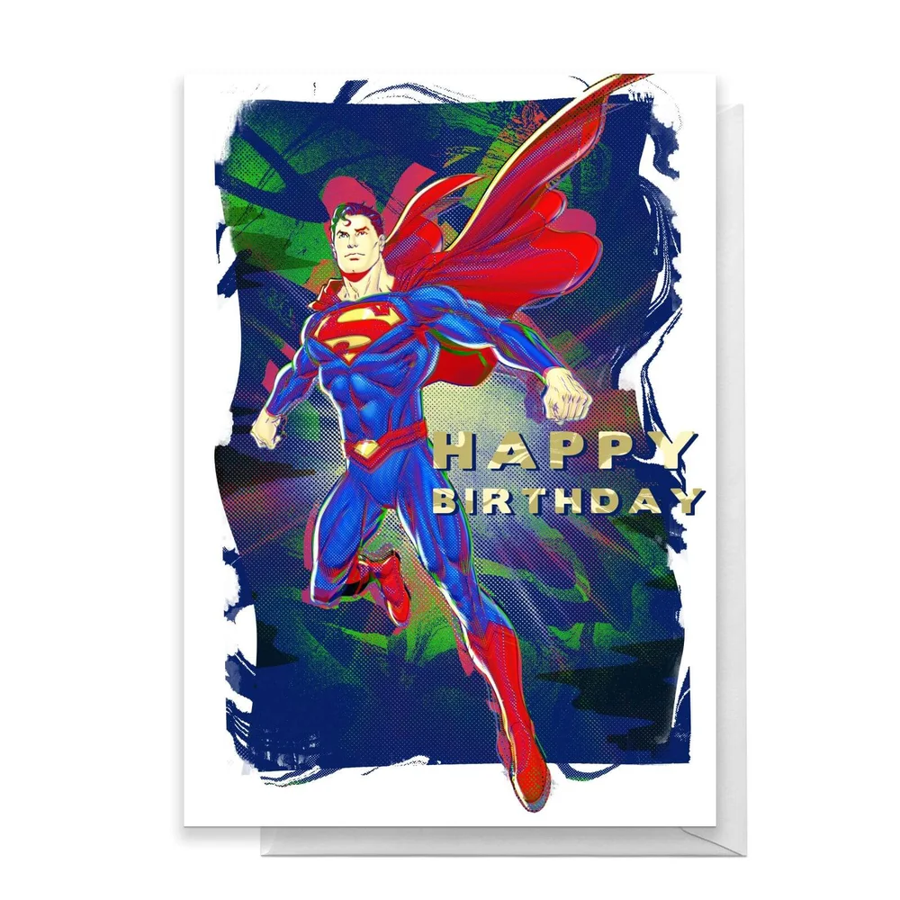 Superman Happy Birthday Greetings Card - Standard Card Afbeelding 1
