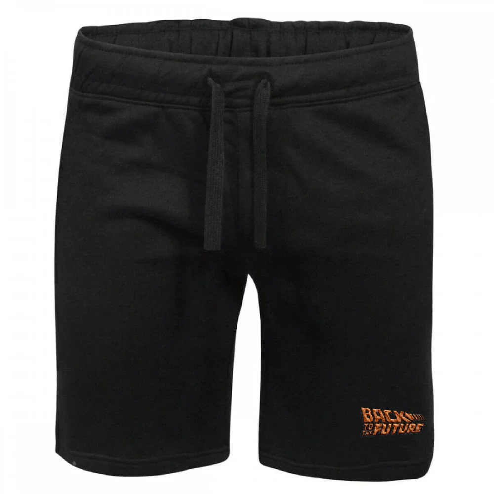 Back To The Future Logo Embroidered Unisex Jogger Shorts - Black - S Afbeelding 1