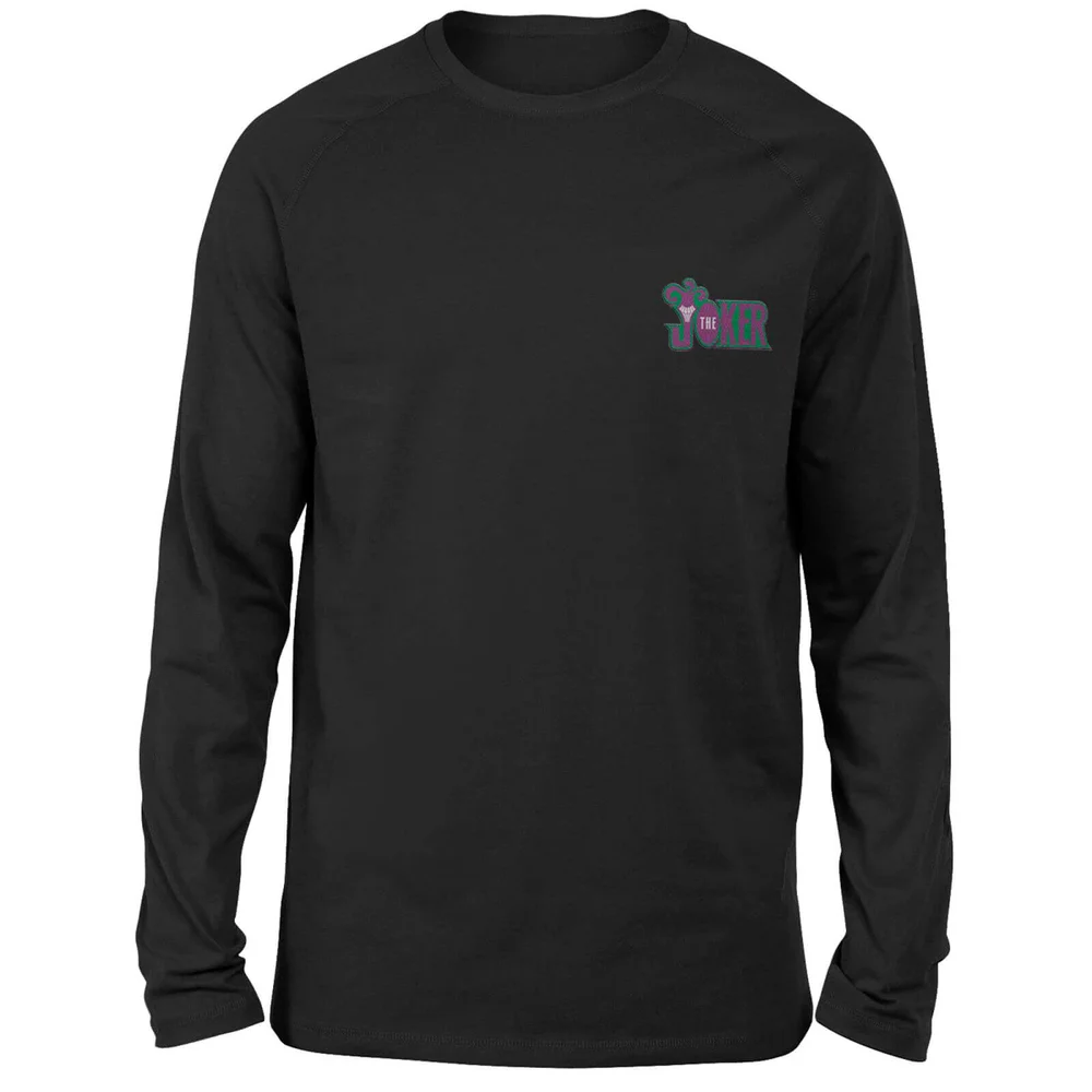 DC Joker Embroidered Unisex Long Sleeved T-Shirt - Black - S Afbeelding 1