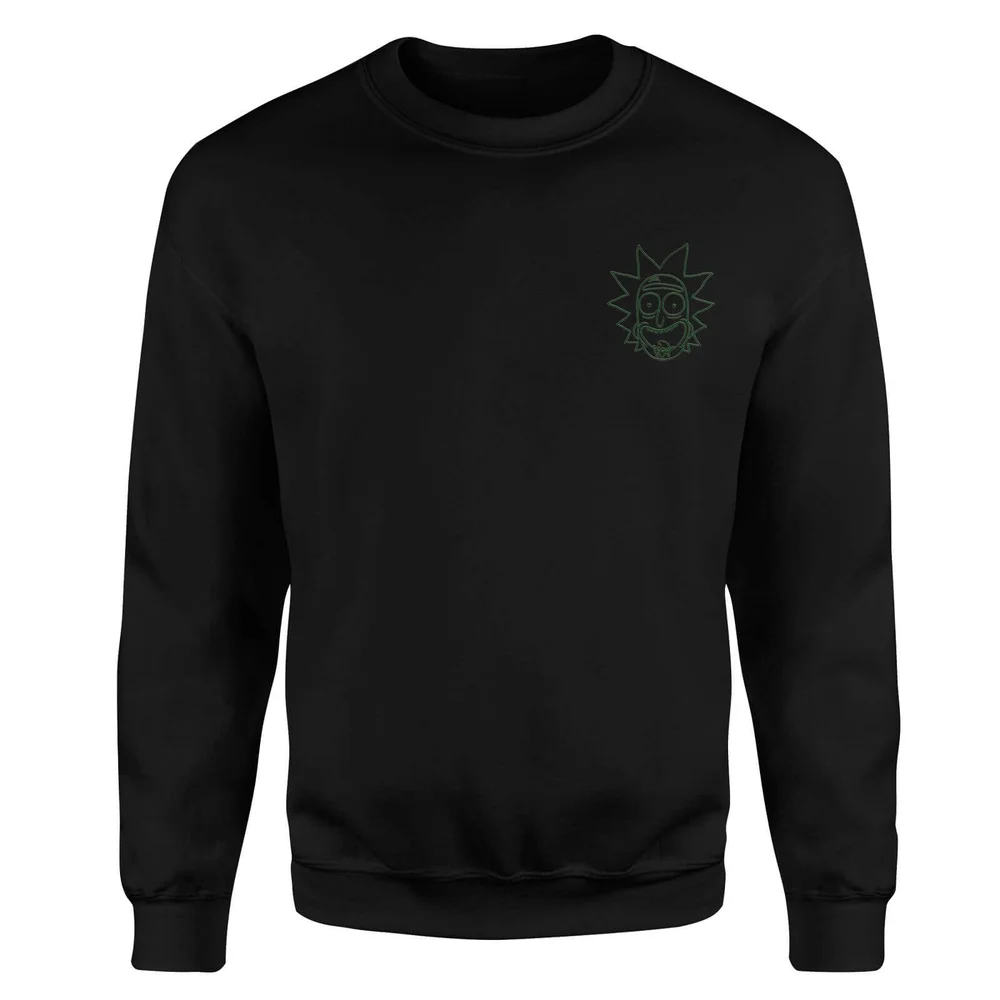 Rick and Morty Rick Embroidered Unisex Sweatshirt - Black - S Afbeelding 1