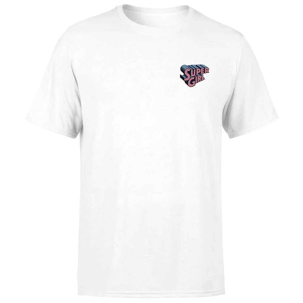 DC Super Girl Embroidered Unisex T-Shirt - White - S Afbeelding 1