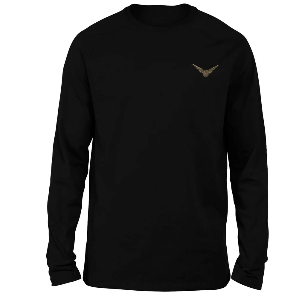 Harry Potter Snitch Embroidered Unisex Long Sleeved T-Shirt - Black - S Afbeelding 1