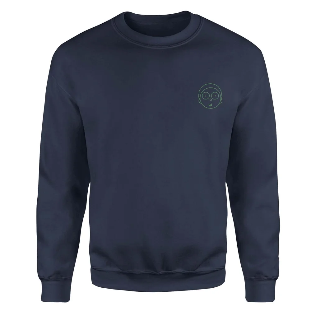 Rick and Morty Morty Embroidered Unisex Sweatshirt - Navy - S Afbeelding 1