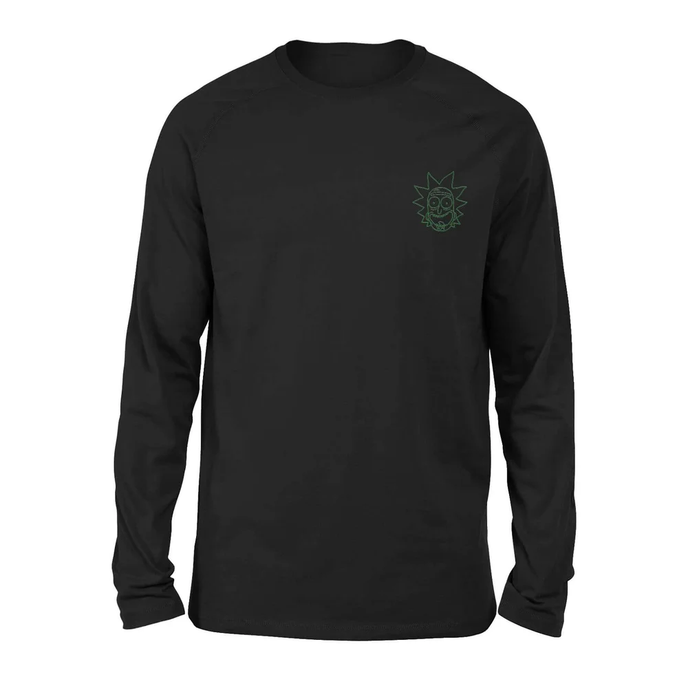 Rick and Morty Rick Embroidered Unisex Long Sleeved T-Shirt - Black - S Afbeelding 1