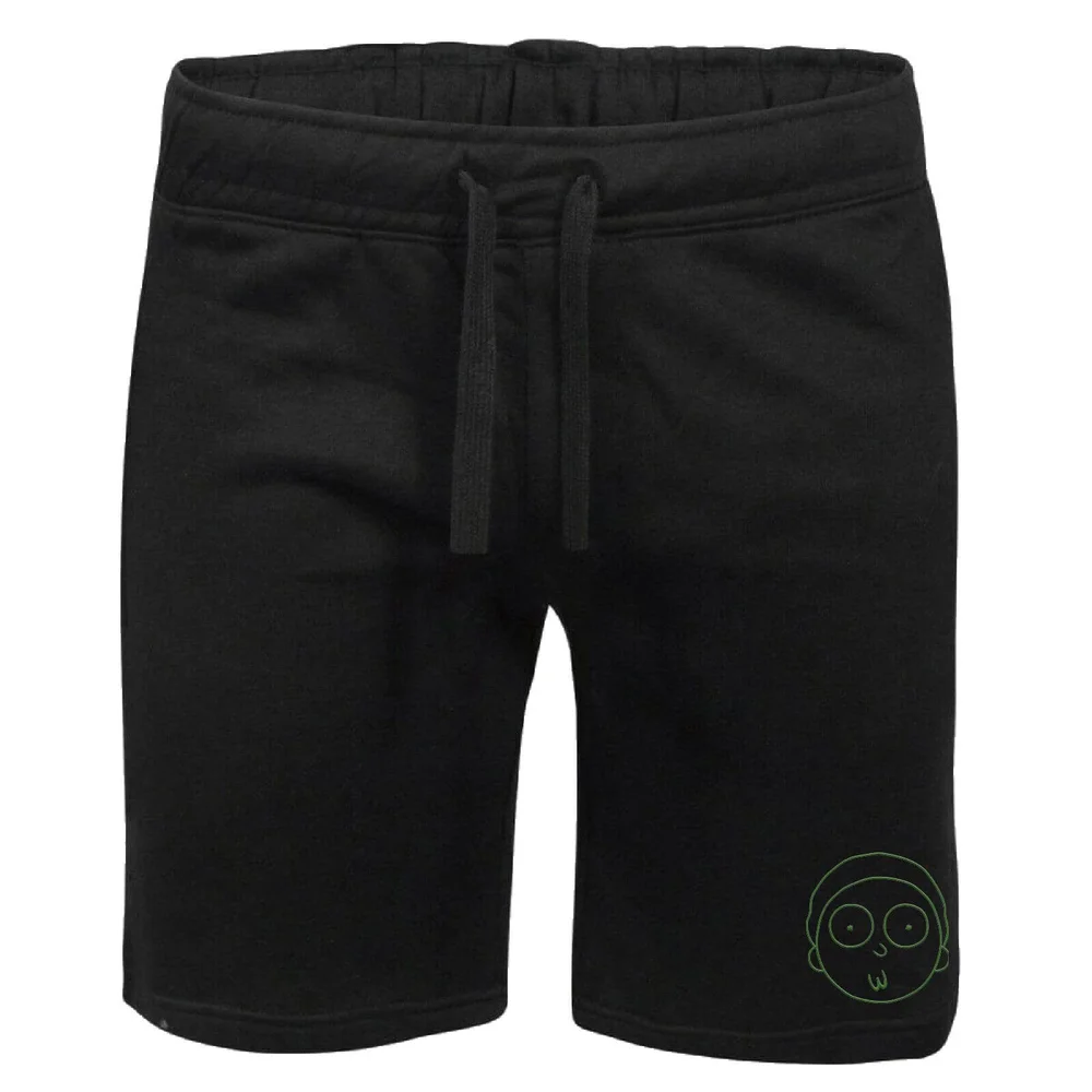 Rick and Morty Morty Embroidered Unisex Jogger Shorts - Black - S Afbeelding 1