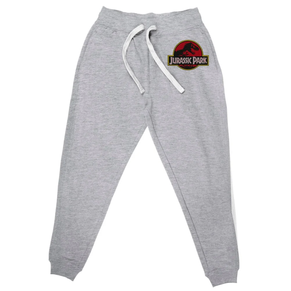 Jurassic Park Embroidered Unisex Joggers - Grey - S Afbeelding 1