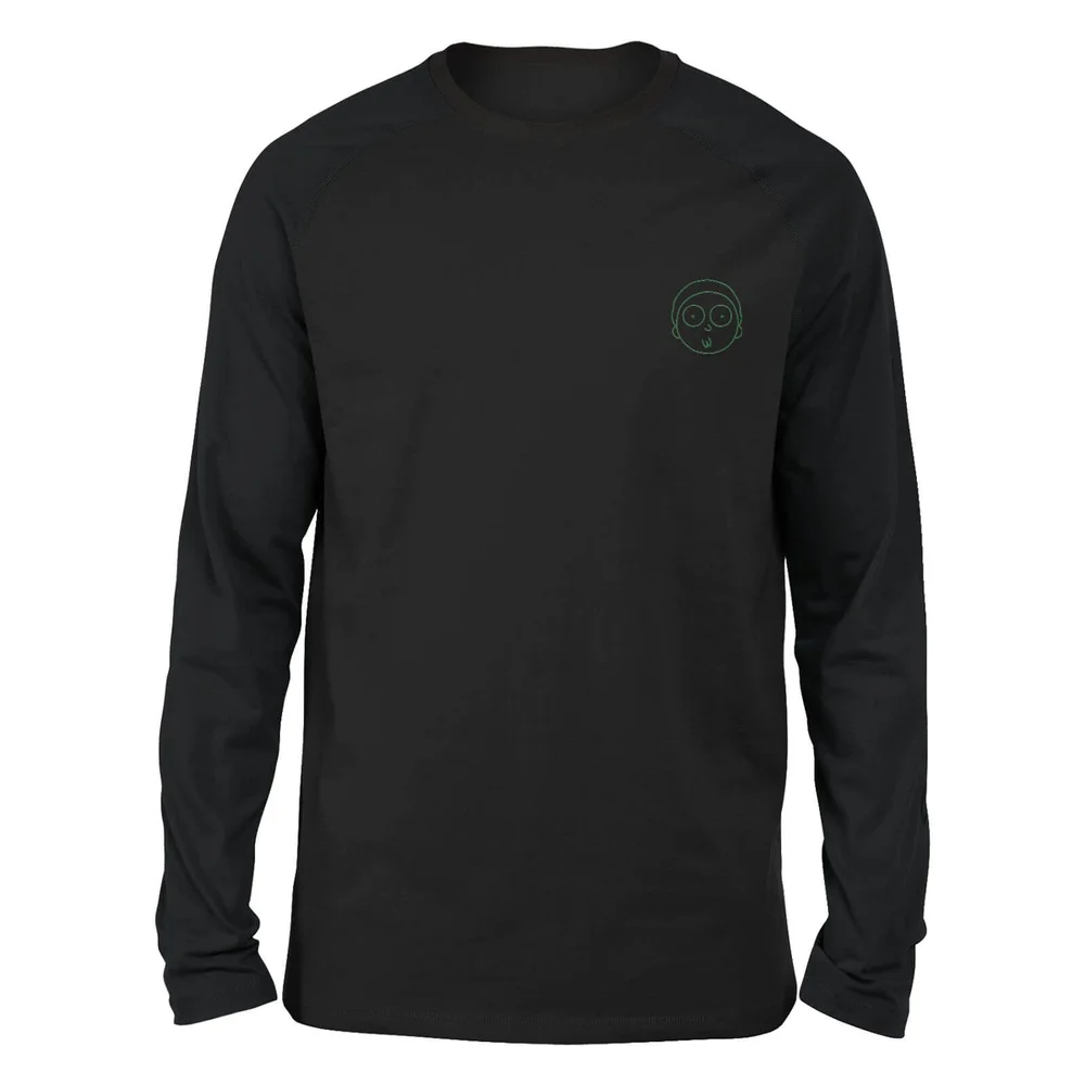 Rick and Morty Morty Embroidered Unisex Long Sleeved T-Shirt - Black - S Afbeelding 1