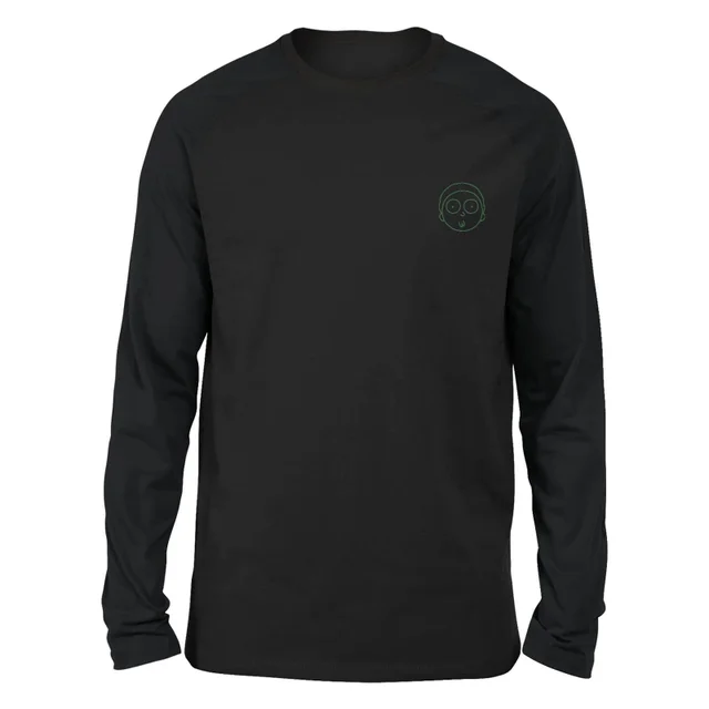 Rick and Morty Morty Embroidered Unisex Long Sleeved T-Shirt - Black