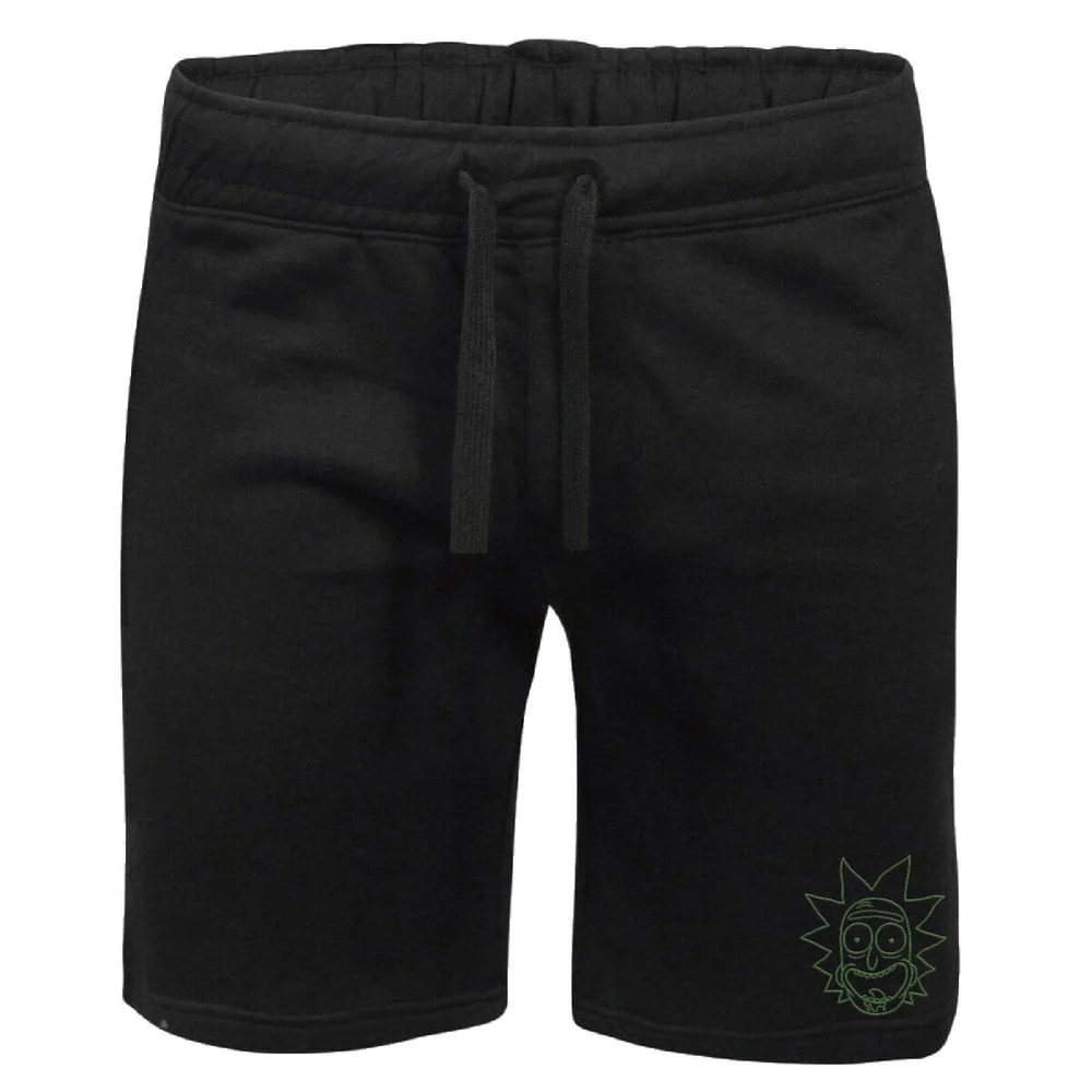 Rick and Morty Rick Embroidered Unisex Jogger Shorts - Black - S Afbeelding 1