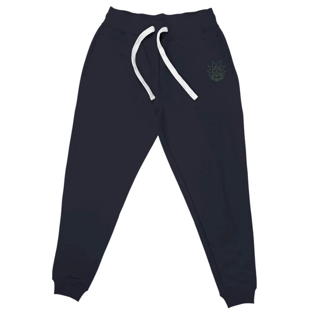 Rick and Morty Rick Embroidered Unisex Joggers - Navy - S Afbeelding 1