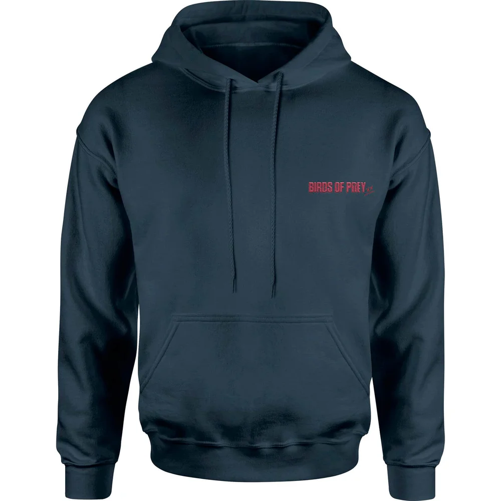DC Birds of Prey Logo Embroidered Unisex Hoodie - Navy - S Afbeelding 1
