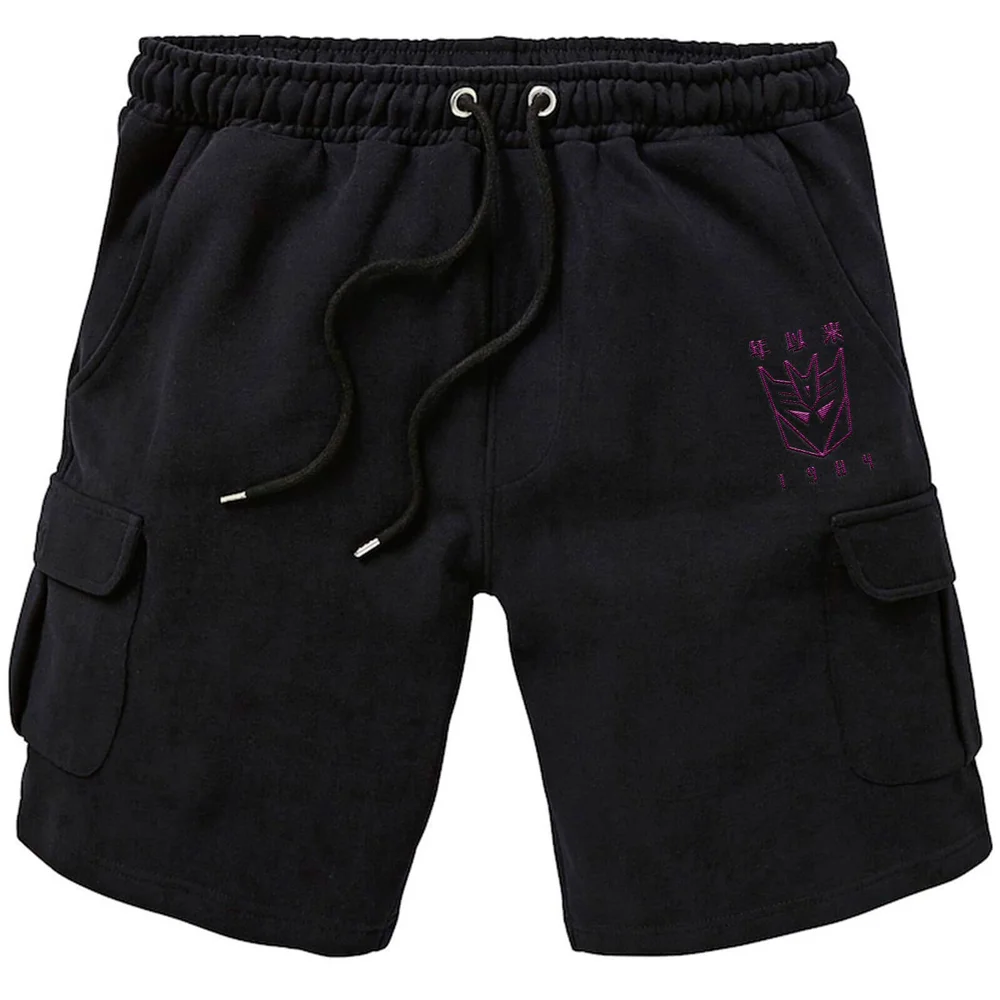 Transformers Decepticons Embroidered Unisex Cargo Shorts - Black - S Afbeelding 1