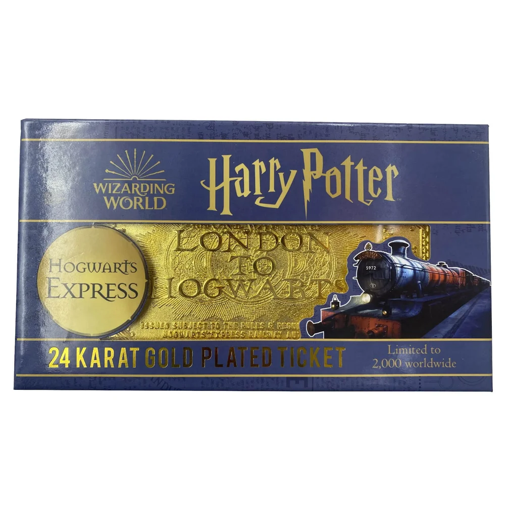 Harry Potter 24k Gold Plated Hogwarts Express Ticket Limited Edition Replica - Zavvi Exclusive Afbeelding 1