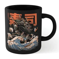 Ilustrata Sushi Dragon Mug - Black - undefined undefined
