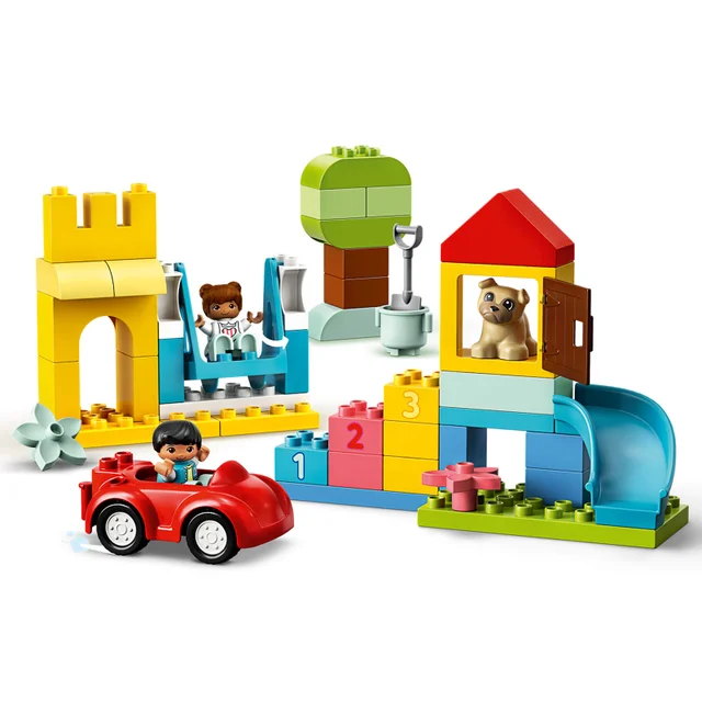 LEGO 10914 DUPLO Classic Luxe Opbergdoos Bouwset met Opbergruimte, First Bricks Educatief Leerspeelgoed voor Peuters van 1,5+