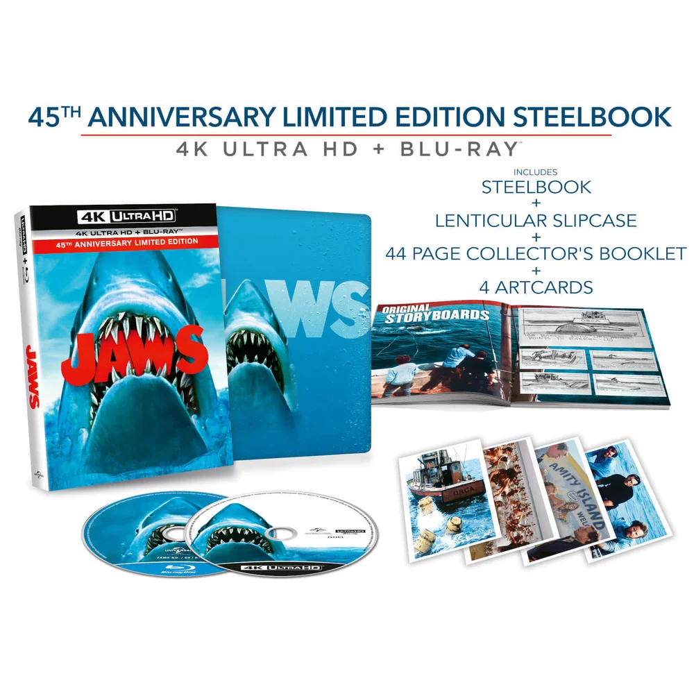 Jaws - Zavvi Exclusive 4K Ultra HD Collector's Edition Steelbook (Includes 2D Blu-ray) Afbeelding 1