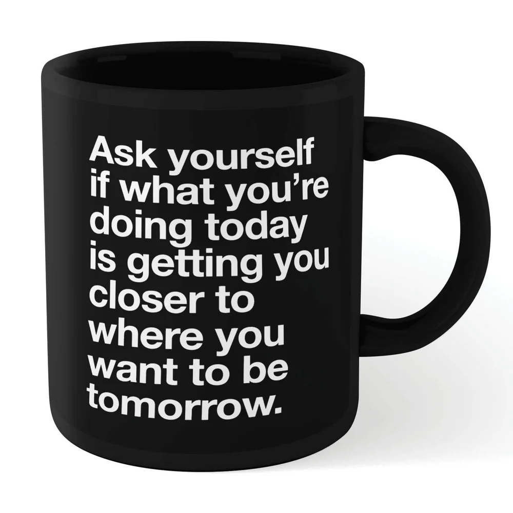 The Motivated Type Ask Yourself Mug - Black Afbeelding 1