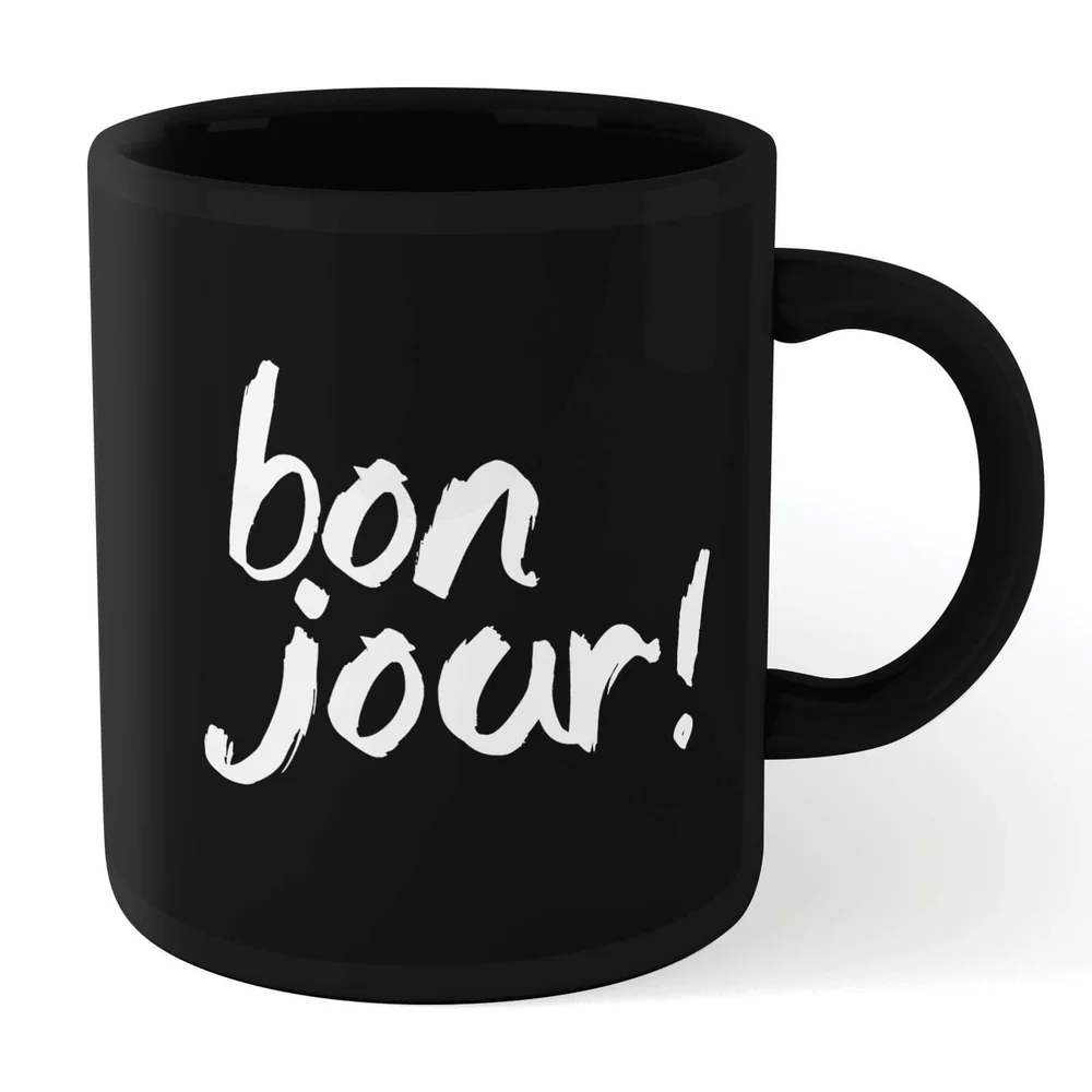 The Motivated Type Bonjour! Mug - Black Afbeelding 1