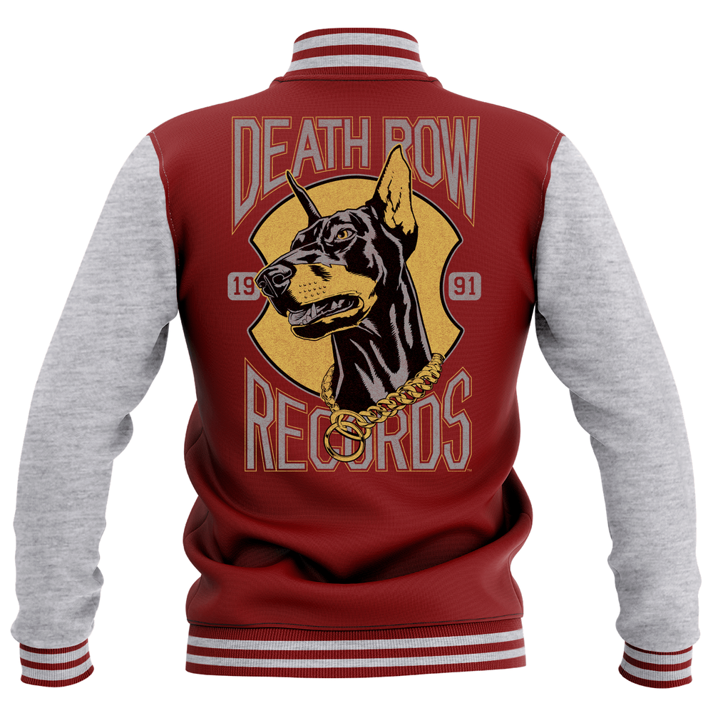 Death Row RecordsUnisex Varsity Jacket - Bordeaux / Grijs - L Afbeelding 1