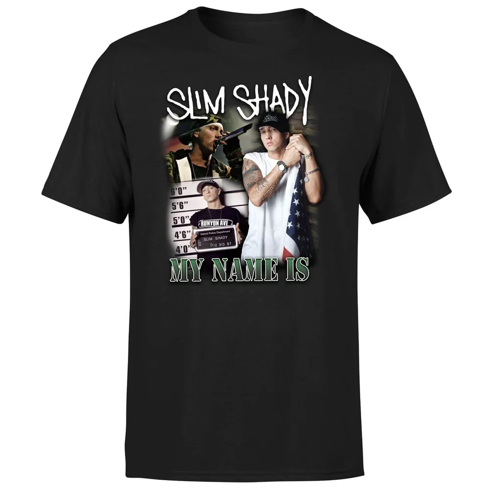My Name Is Slim ShadyUnisex T-Shirt - Zwart - 3XL Afbeelding 1