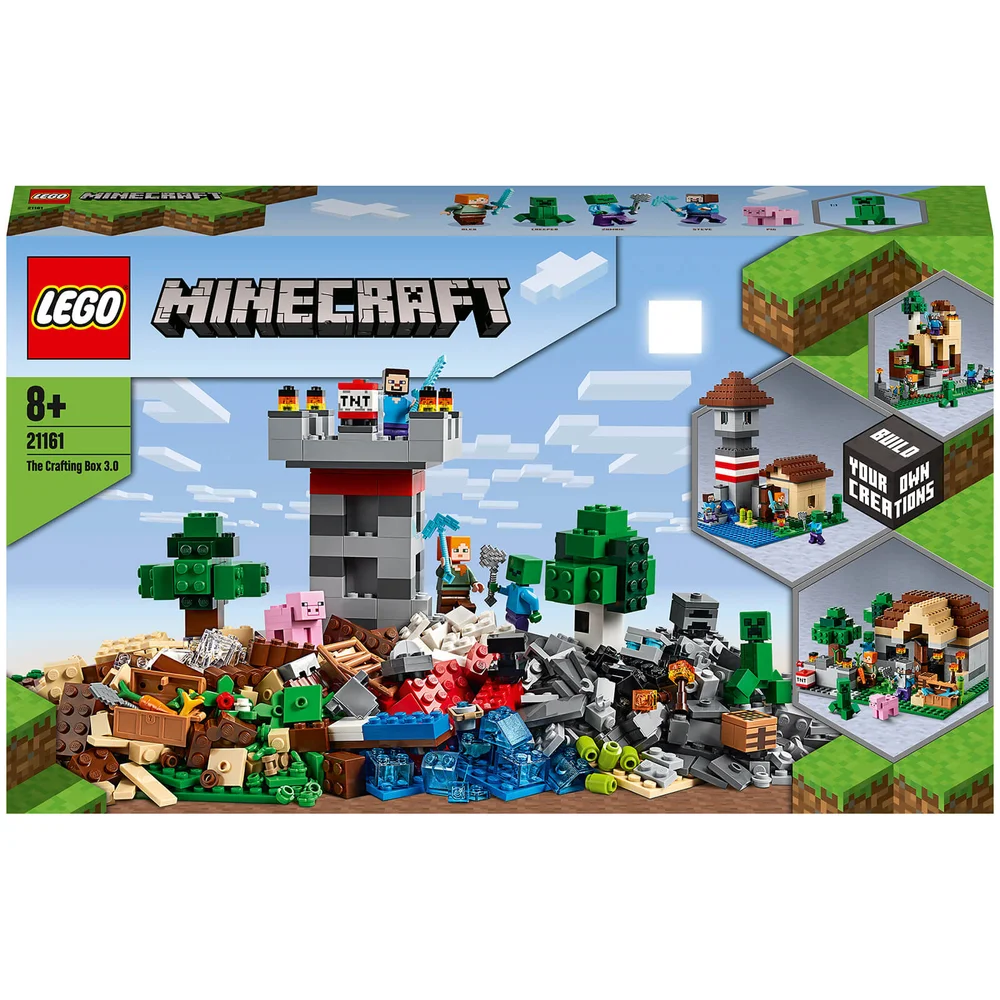 LEGO 21161 Minecraft De Crafting Box 3.0, Kasteel Bouwset met Poppetjes, Speelgoed voor Kinderen van 8 Jaar en Ouder Afbeelding 1