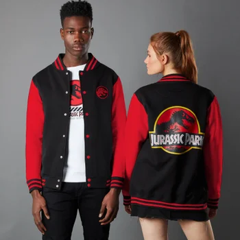 Jurassic Park Primal Park Ranger Unisex Varsity Jacket - Zwart/Rood