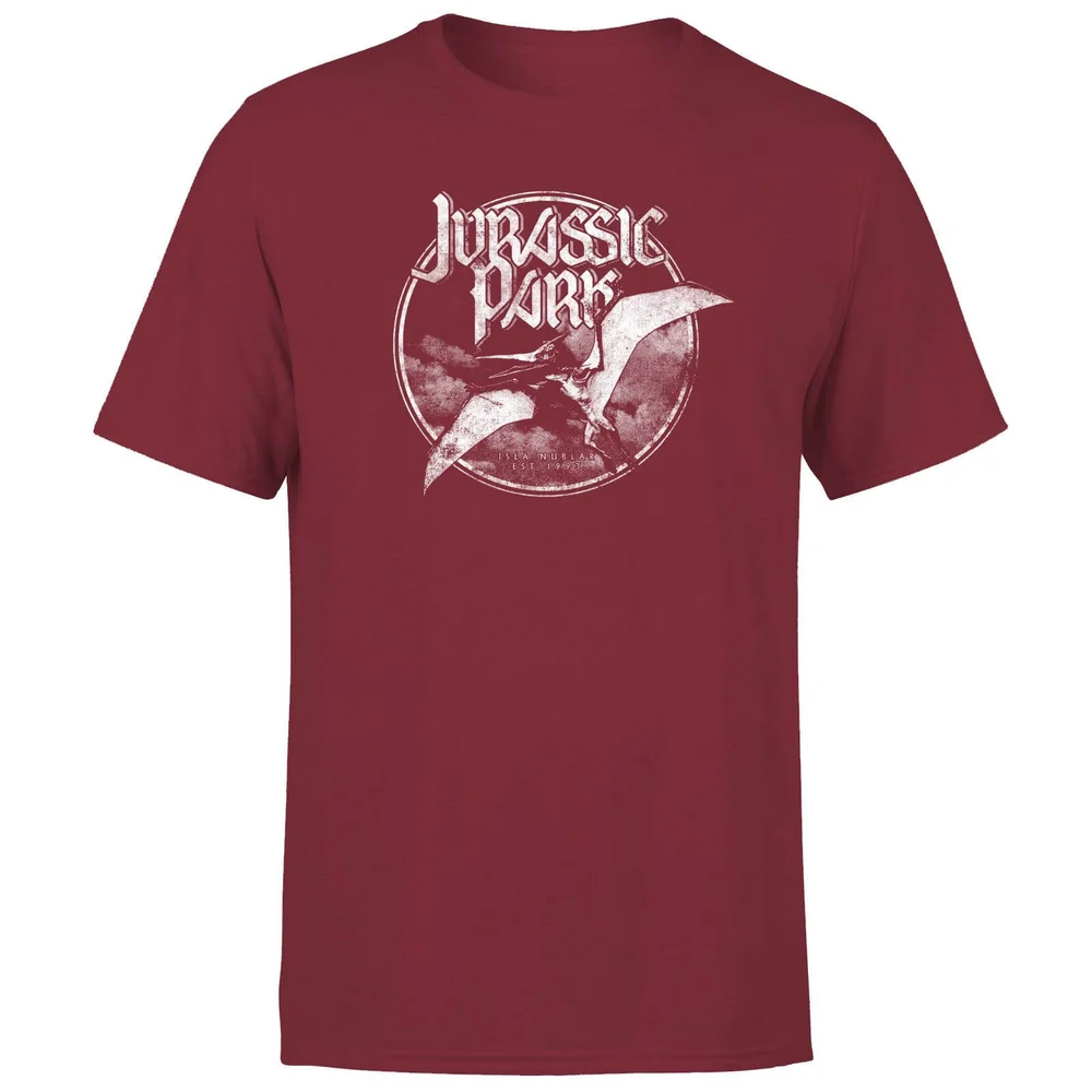 Jurassic Park Flying Threat Men's T-Shirt - Bordeaux - S Afbeelding 1